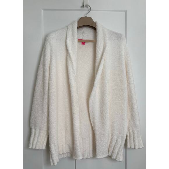 Lilly Pulitzer Basia Textured Cozy Cardigan Cream Off White Large - Picture 1 of 7